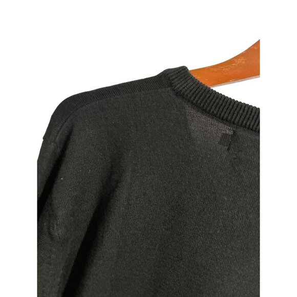 Allen Solly Knitted V-Neck Sweater Wool Blend Pullover in Black Long Sleeve Size - Picture 5 of 9